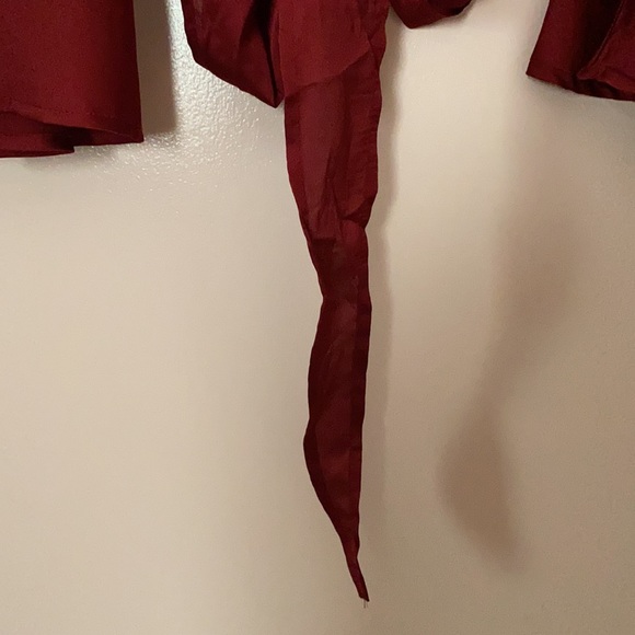 Satin Effect Cross Tie Blouse - Picture 5 of 9